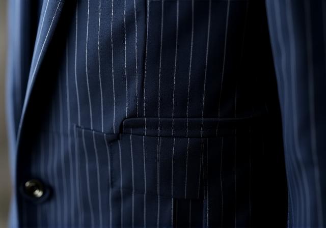Abito gessato blu navy