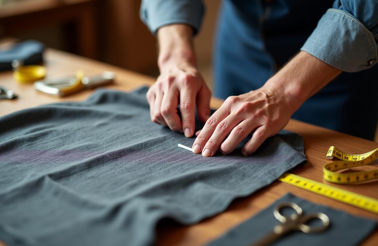 Sarto esperto al lavoro nel nostro atelier di Roma